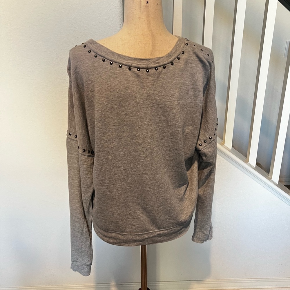 Rails “Wilson” Studded Heather Gray Sweatshirt Me… - image 3
